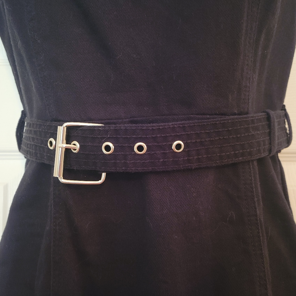 Black Denim Jumper Dress - Picture 2 of 4